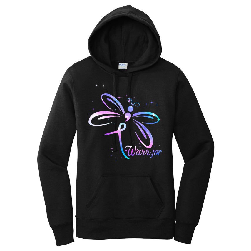 Dragonfly Warrior Suicide Prevention Awareness Women's Pullover Hoodie