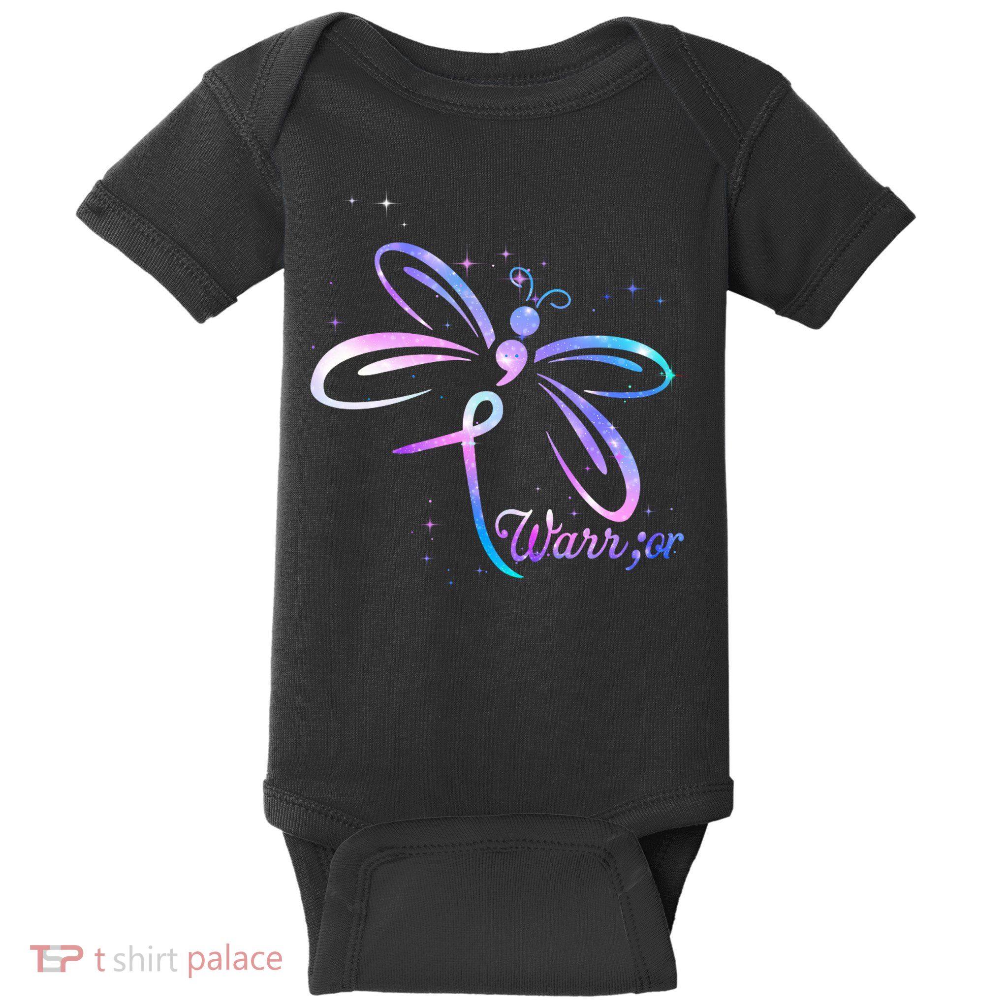 Dragonfly Warrior Suicide Prevention Awareness Baby Bodysuit