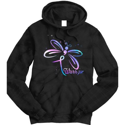 Dragonfly Warrior Suicide Prevention Awareness Tie Dye Hoodie