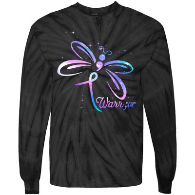 Dragonfly Warrior Suicide Prevention Awareness Tie-Dye Long Sleeve Shirt