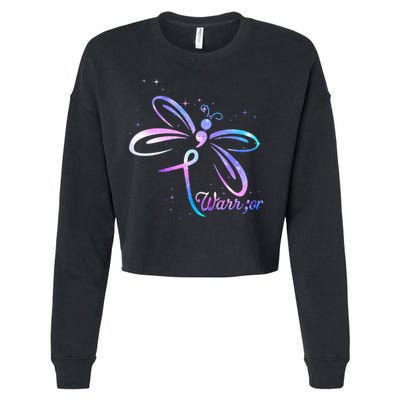 Dragonfly Warrior Suicide Prevention Awareness Cropped Pullover Crew