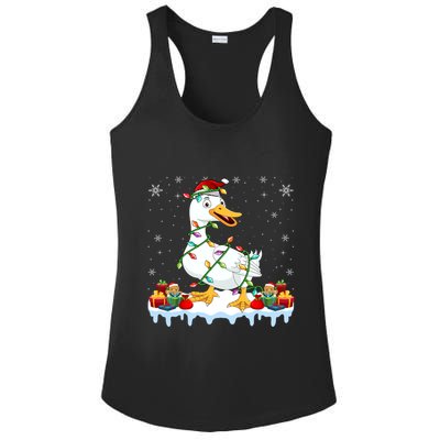 Duck Wearing Santa Hat Xmas Funny Duck Lover Christmas Cool Gift Ladies PosiCharge Competitor Racerback Tank