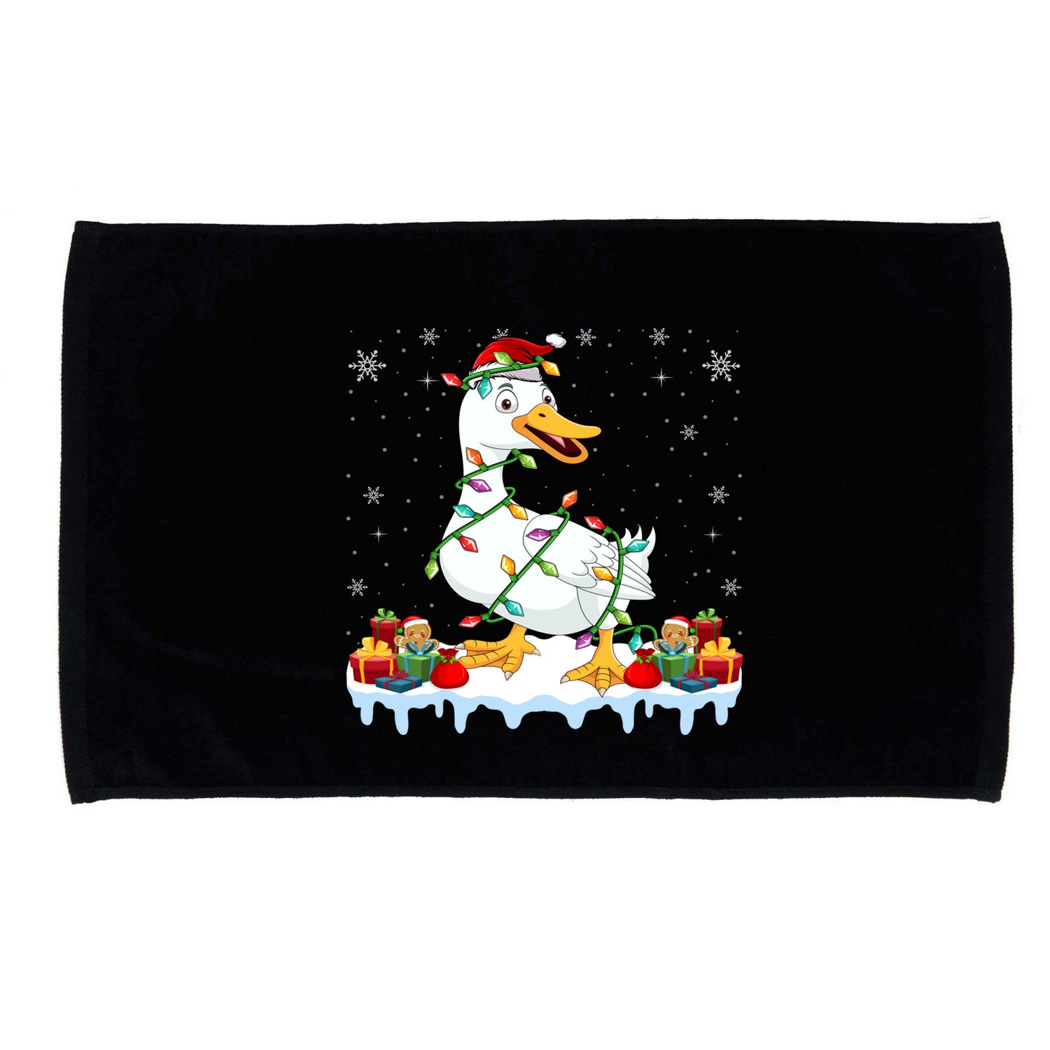 Duck Wearing Santa Hat Xmas Funny Duck Lover Christmas Cool Gift Microfiber Hand Towel