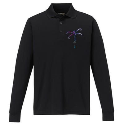 Dragonfly Warrior Semicolon Suicide Prevention Awareness Performance Long Sleeve Polo