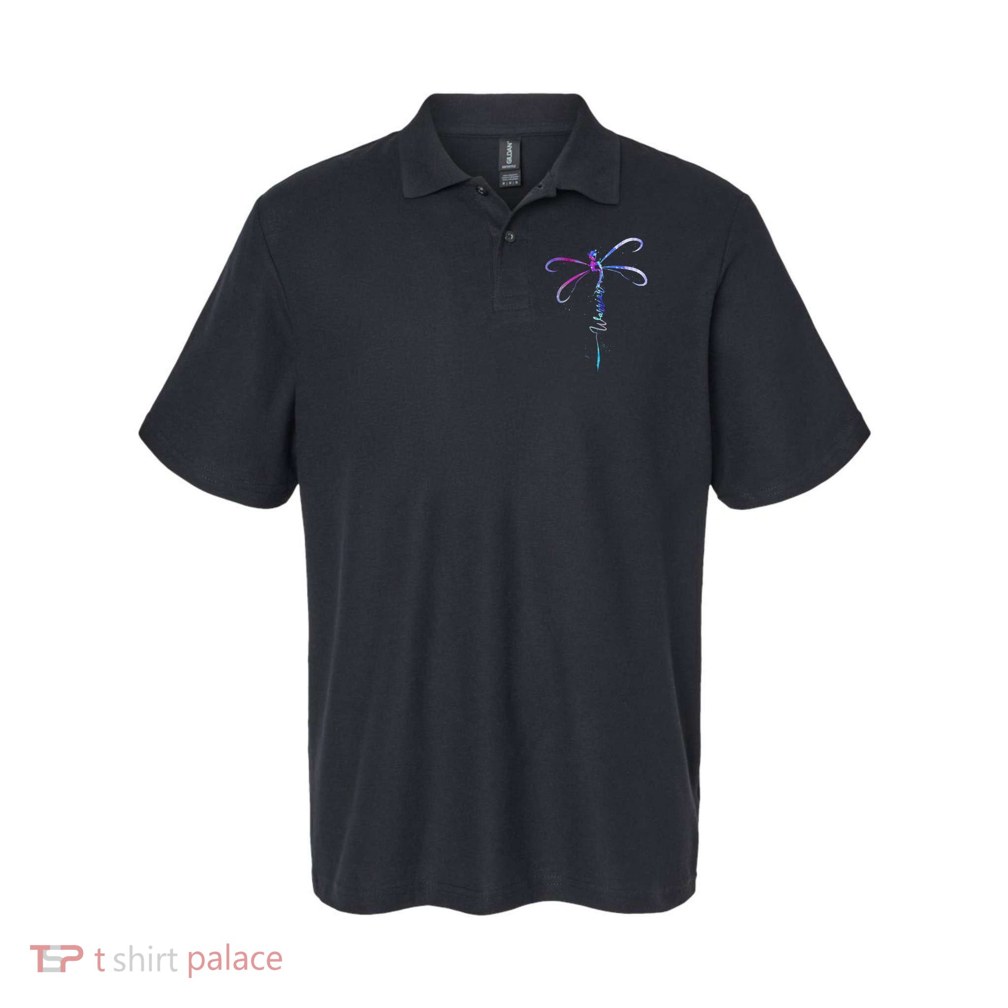 Dragonfly Warrior Semicolon Suicide Prevention Awareness Polo
