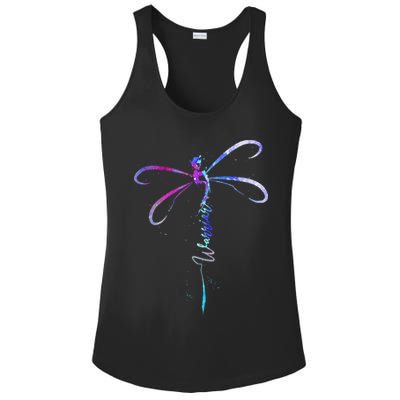 Dragonfly Warrior Semicolon Suicide Prevention Awareness Ladies PosiCharge Competitor Racerback Tank