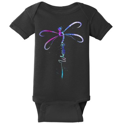 Dragonfly Warrior Semicolon Suicide Prevention Awareness Baby Bodysuit