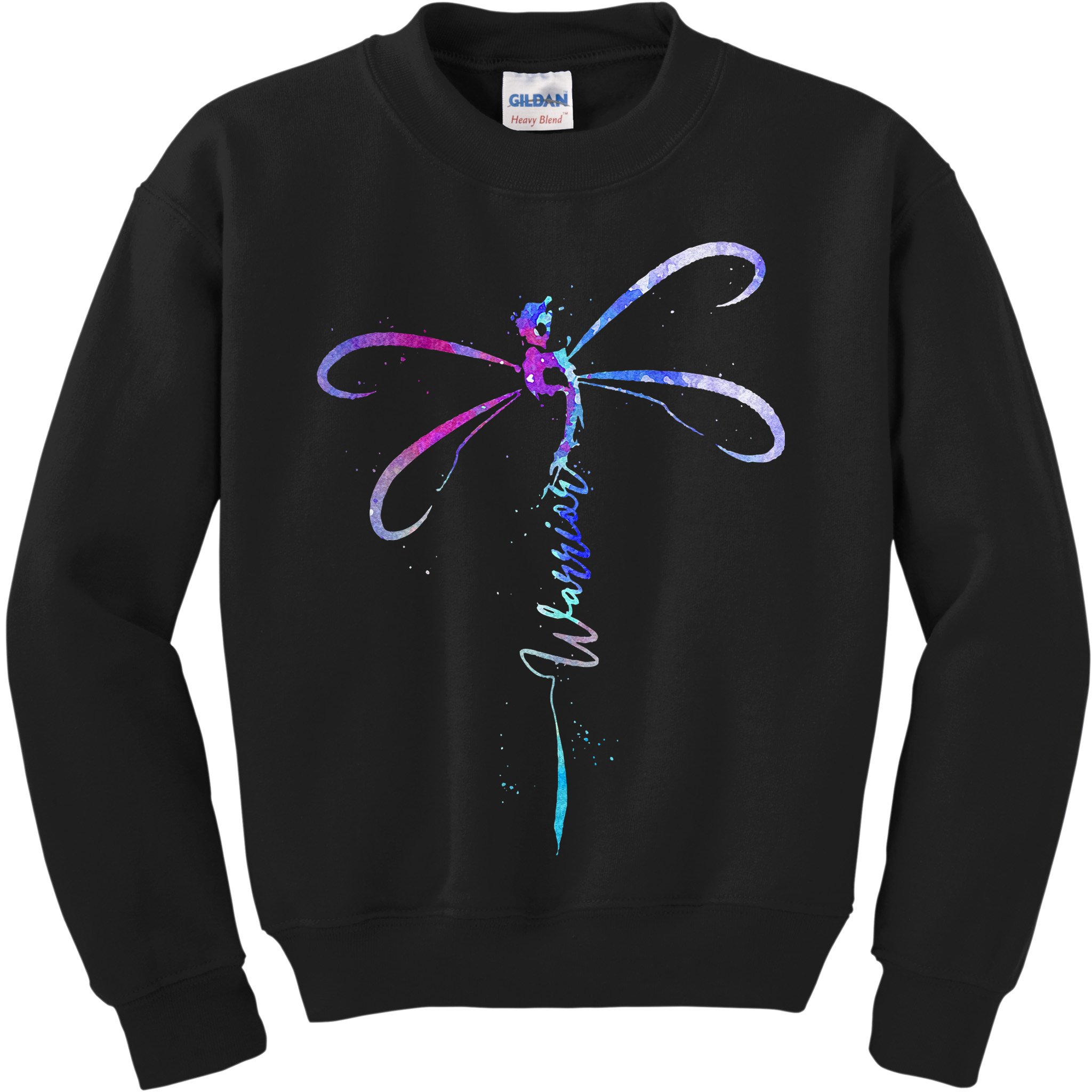 Dragonfly Warrior Semicolon Suicide Prevention Awareness Kids Sweatshirt