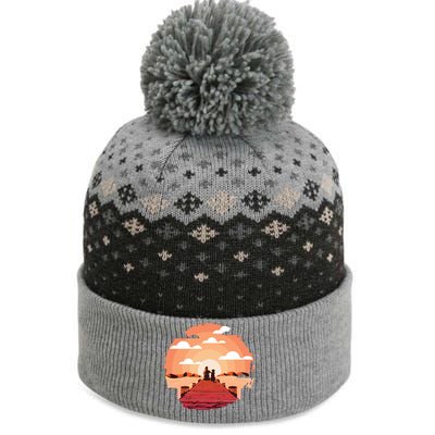 Dog Watching Sunset The Baniff Cuffed Pom Beanie