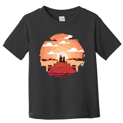 Dog Watching Sunset Toddler T-Shirt