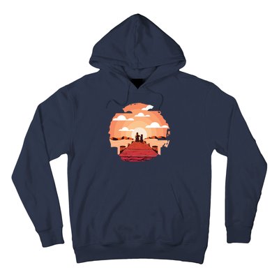 Dog Watching Sunset Hoodie