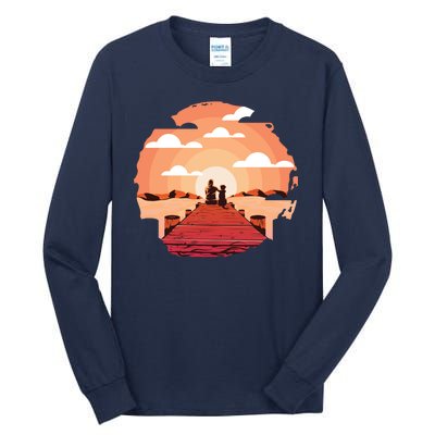 Dog Watching Sunset Tall Long Sleeve T-Shirt