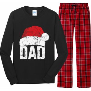 Dad With Santa Claus Hat Matching Family Christmas Pajama Long Sleeve Pajama Set