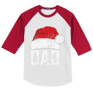 Dad With Santa Claus Hat Matching Family Christmas Pajama Kids Colorblock Raglan Jersey