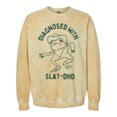 Diagnosed With Slay Dhd Colorblast Crewneck Sweatshirt