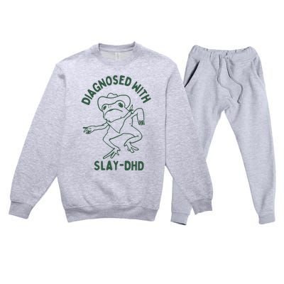 Diagnosed With Slay Dhd Premium Crewneck Sweatsuit Set