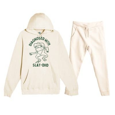 Diagnosed With Slay Dhd Premium Hooded Sweatsuit Set