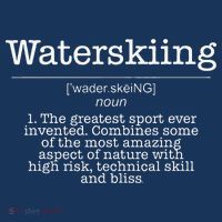 Definition Water Ski Skiing Waterskiing Waves Boat T-Shirt