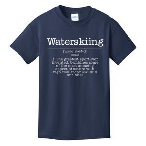 Definition Water Ski Skiing Waterskiing Waves Boat Kids T-Shirt