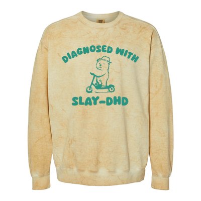 Diagnosed With Slay Dhd Colorblast Crewneck Sweatshirt