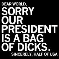 Dear World Sorry Our President Is A Bag Of Dicks Sincerely Tall Sweatshirt