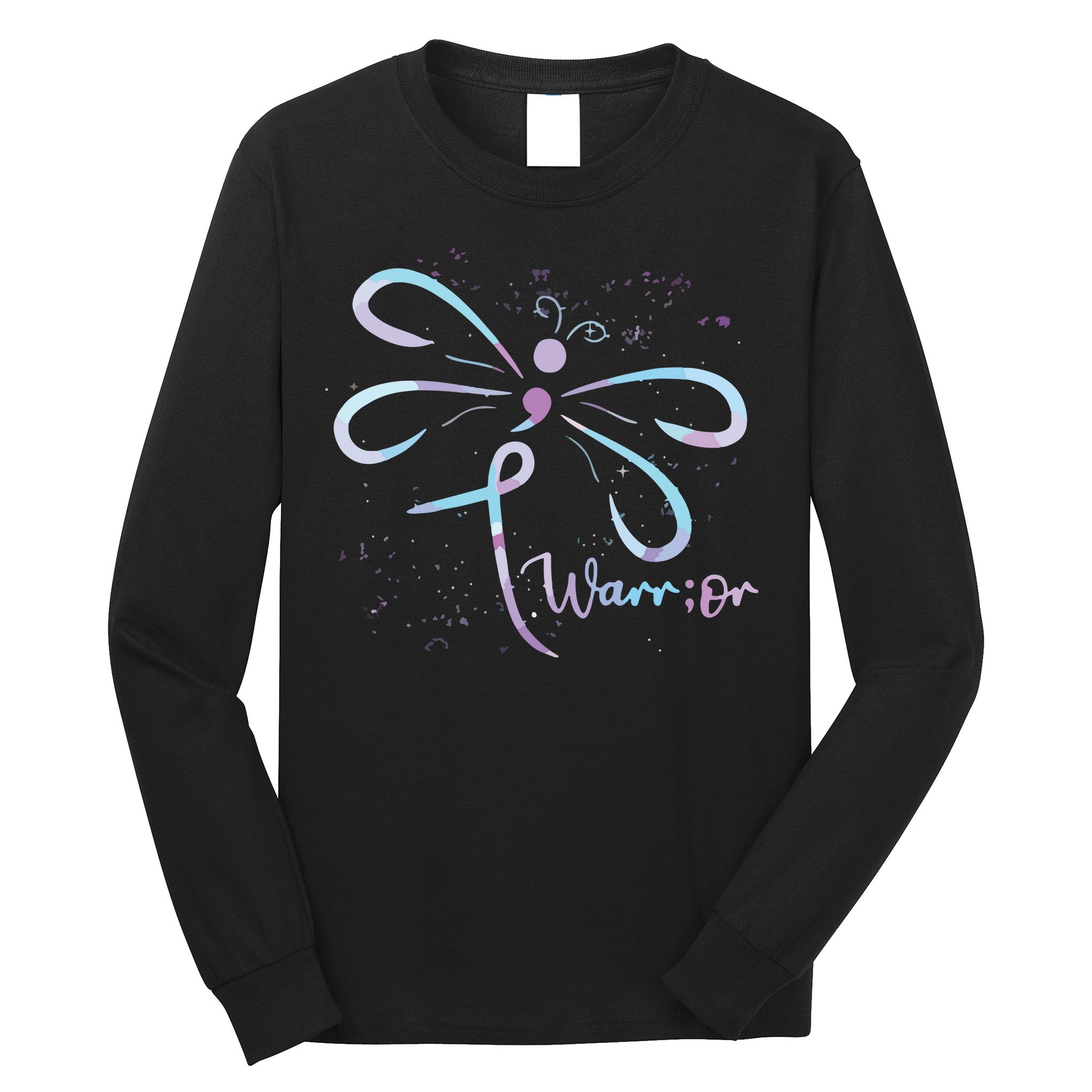 Dragonfly Warrior Semicolon Suicide Prevention Awareness Long Sleeve Shirt