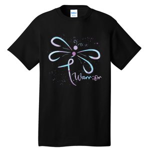 Dragonfly Warrior Semicolon Suicide Prevention Awareness Tall T-Shirt