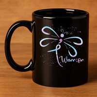 Dragonfly Warrior Semicolon Suicide Prevention Awareness 11oz C Handle Ceramic Mug
