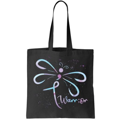 Dragonfly Warrior Semicolon Suicide Prevention Awareness Tote Bag