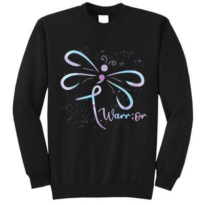 Dragonfly Warrior Semicolon Suicide Prevention Awareness Tall Sweatshirt
