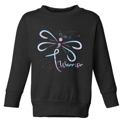 Dragonfly Warrior Semicolon Suicide Prevention Awareness Toddler Sweatshirt