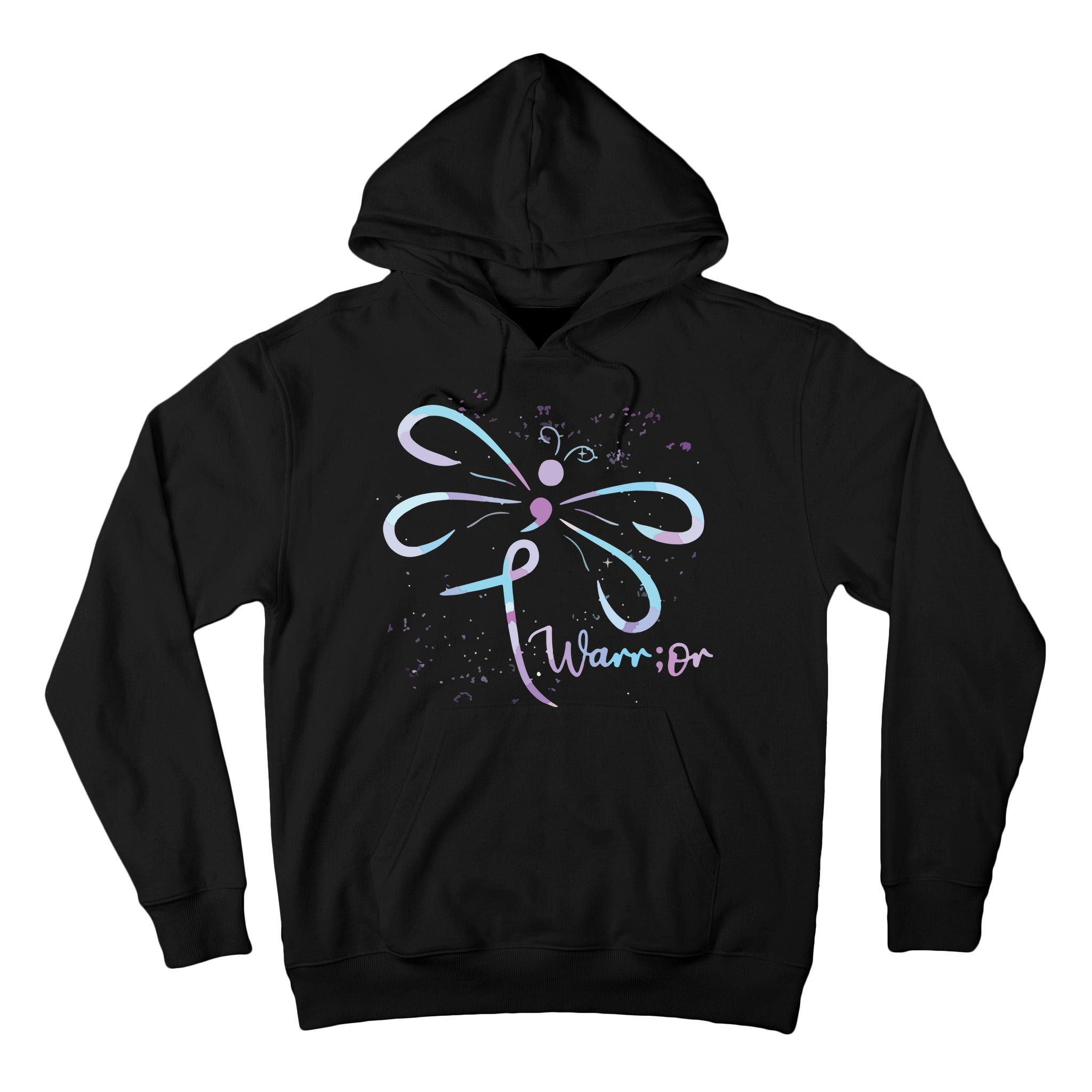 Dragonfly Warrior Semicolon Suicide Prevention Awareness Tall Hoodie