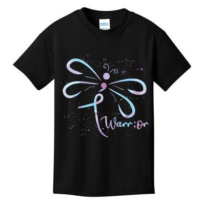 Dragonfly Warrior Semicolon Suicide Prevention Awareness Kids T-Shirt