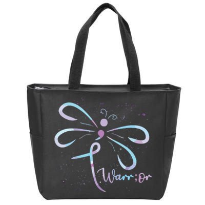 Dragonfly Warrior Semicolon Suicide Prevention Awareness Zip Tote Bag