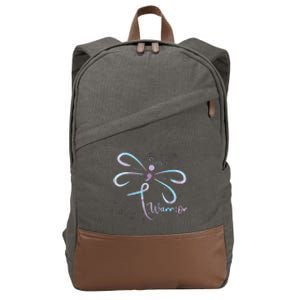 Dragonfly Warrior Semicolon Suicide Prevention Awareness Cotton Canvas Backpack