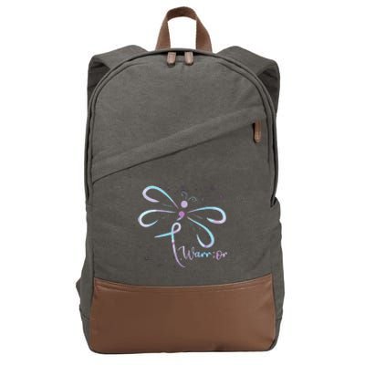 Dragonfly Warrior Semicolon Suicide Prevention Awareness Cotton Canvas Backpack