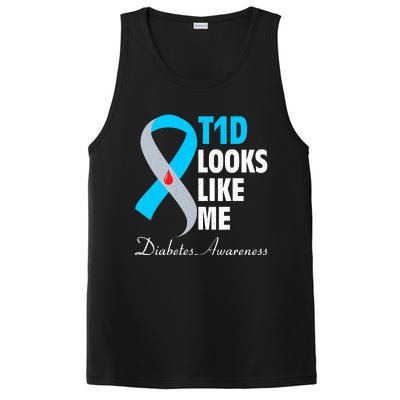 Diabetes Warrior T1D Looks Like Me Support PosiCharge Competitor Tank