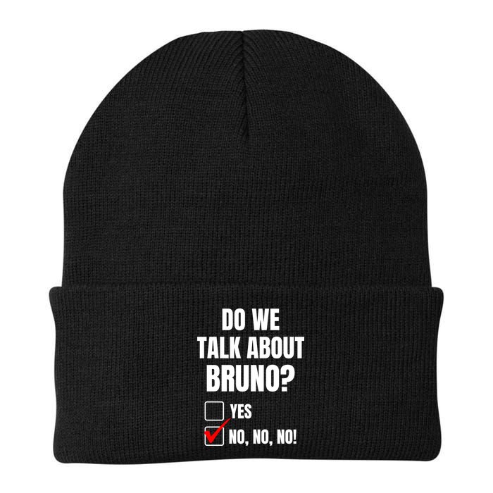 Do We Talk About Bruno No No No Funny Check Mark Knit Cap Winter Beanie