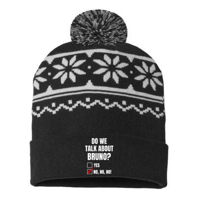 Do We Talk About Bruno No No No Funny Check Mark USA-Made Snowflake Beanie