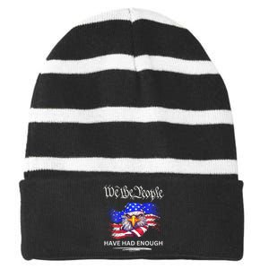 Design We The People Have Had Enough Striped Beanie with Solid Band