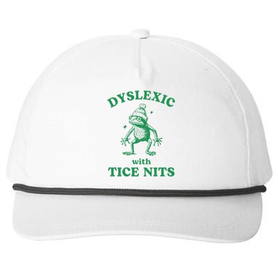 Dyslexic With Tice Nits Funny Sarcastic Sayings Funny Quotes Snapback Five-Panel Rope Hat