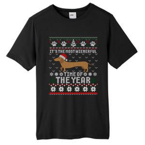 Dachshund Wienerful Time Of The Year Christmas Ugly Meaningful Gift Tall Fusion ChromaSoft Performance T-Shirt