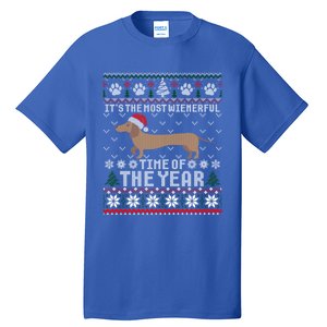 Dachshund Wienerful Time Of The Year Christmas Ugly Meaningful Gift Tall T-Shirt