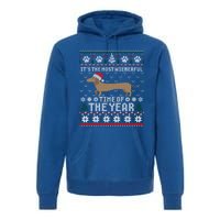 Dachshund Wienerful Time Of The Year Christmas Ugly Meaningful Gift Premium Hoodie