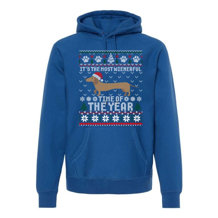 Dachshund Wienerful Time Of The Year Christmas Ugly Meaningful Gift Premium Hoodie