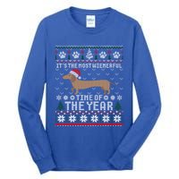 Dachshund Wienerful Time Of The Year Christmas Ugly Meaningful Gift Tall Long Sleeve T-Shirt