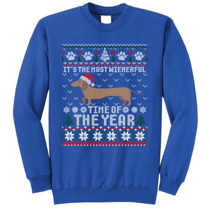 Dachshund Wienerful Time Of The Year Christmas Ugly Meaningful Gift Tall Sweatshirt