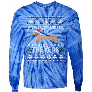 Dachshund Wienerful Time Of The Year Christmas Ugly Meaningful Gift Tie-Dye Long Sleeve Shirt