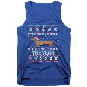 Dachshund Wienerful Time Of The Year Christmas Ugly Meaningful Gift Tank Top