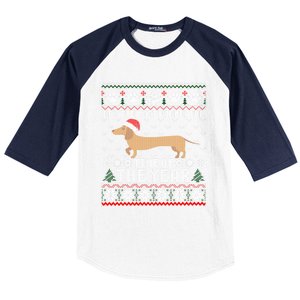 Dachshund Wienerful Time Of The Year Christmas Ugly Meaningful Gift Baseball Sleeve Shirt